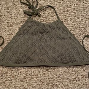 Green knit bikini top